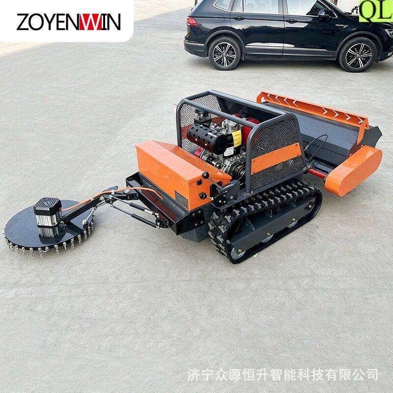 遥控履带汽油割草机1米连枷智能割草机茶园坡地开荒除草碎草机