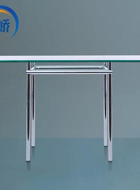 昀峤家具LC12Table餐台不锈钢钢化玻璃长方形板面餐桌长方桌