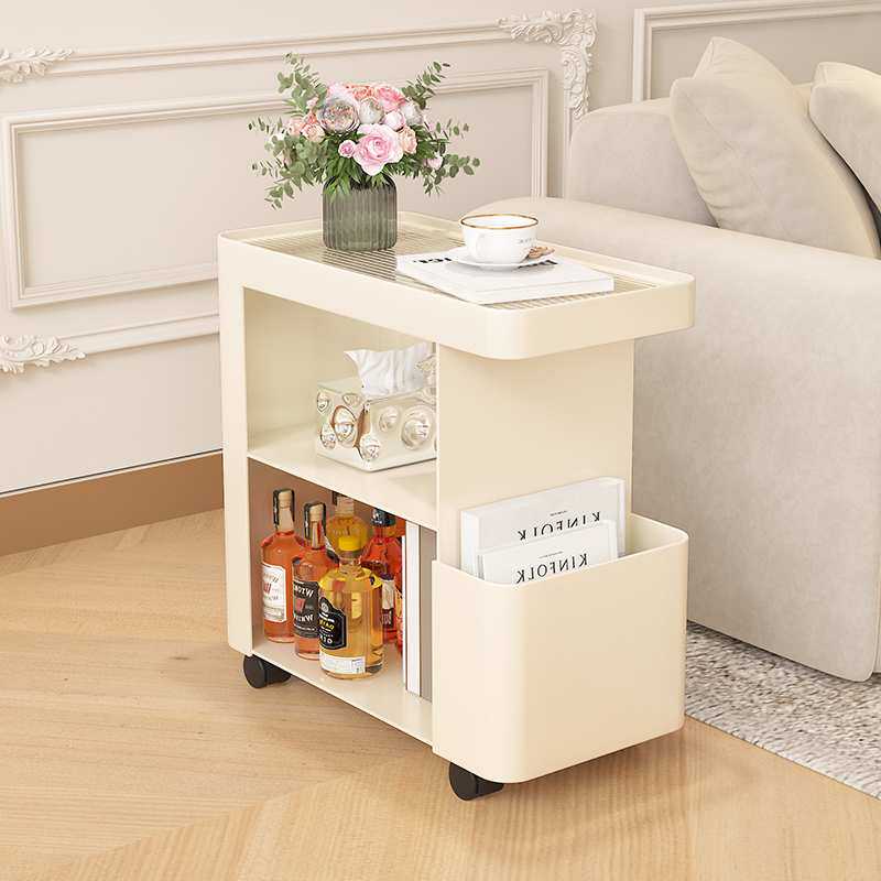 可移动茶几边柜奶油高级现代简约推车床头柜风感轻奢客厅沙发边几