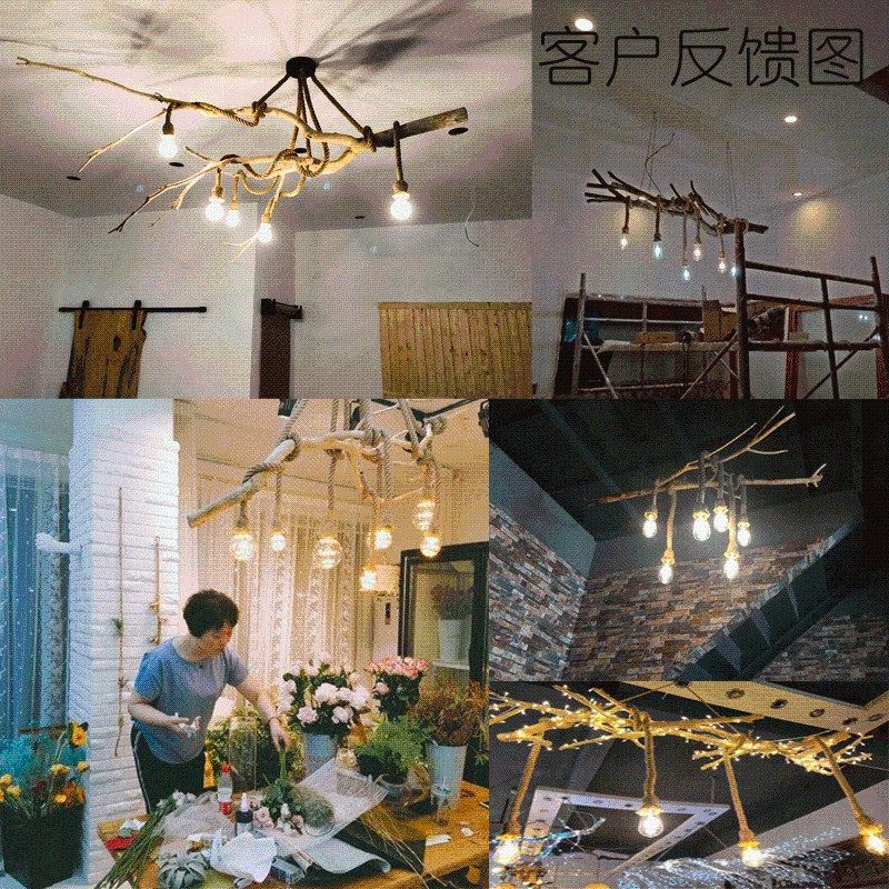 草绳灯麻绳吊灯diy复古灯泡吊灯麻绳灯泡麻绳灯线麻绳复古工业风