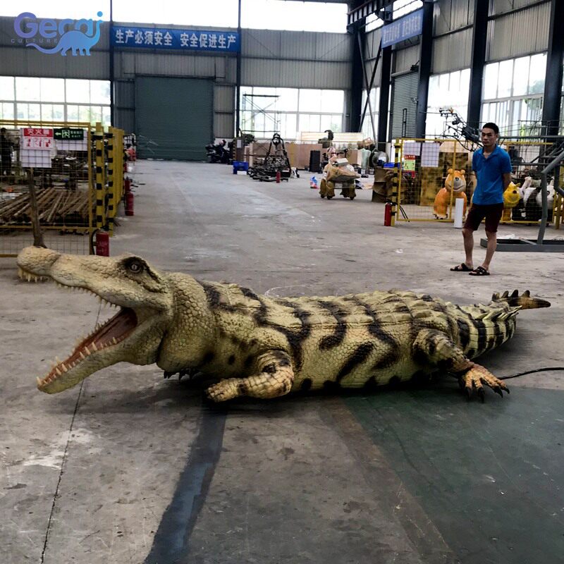 大型动物仿真鳄鱼模型景区动物园商广场展览美陈摆件厂家定制