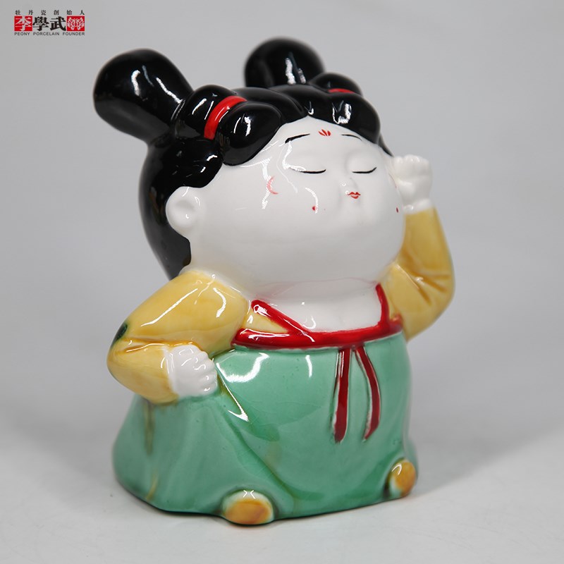 洛阳纯手工妞妞摆件唐宫夜宴侍女陶瓷唐仕女创意摆件