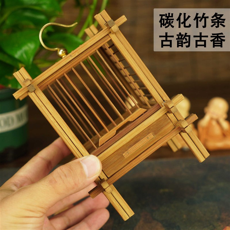 蝈蝈笼别墅精品竹子榫卯结构工艺高端蝈蝈笼手工蝈蝈笼子竹编大号