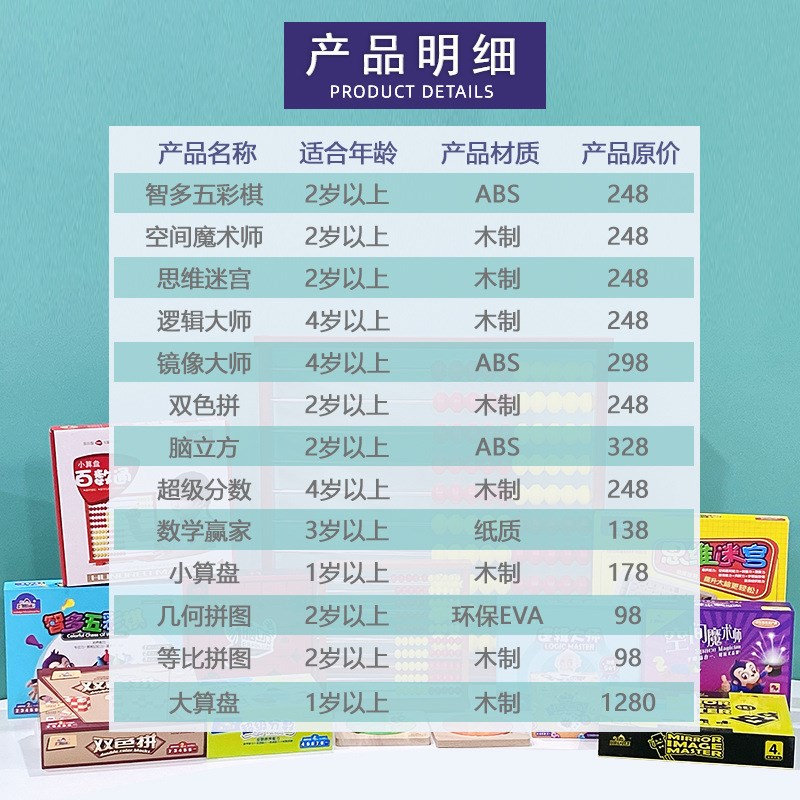 多乐维全脑教具早教益智玩具训学儿童闪卡专注力数学思智逻辑教练