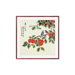 事事如意新画式餐厅背景墙装饰中新款入户门正对墙玄鸟挂画花关画