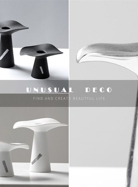 创意家居电镀陶瓷树叶烛台花器售楼E部样板间书房餐厅玄关花瓶摆