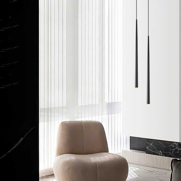 现代极简卧室床头吊灯创意个性餐厅灯设计师公寓别墅楼梯黑色灯具