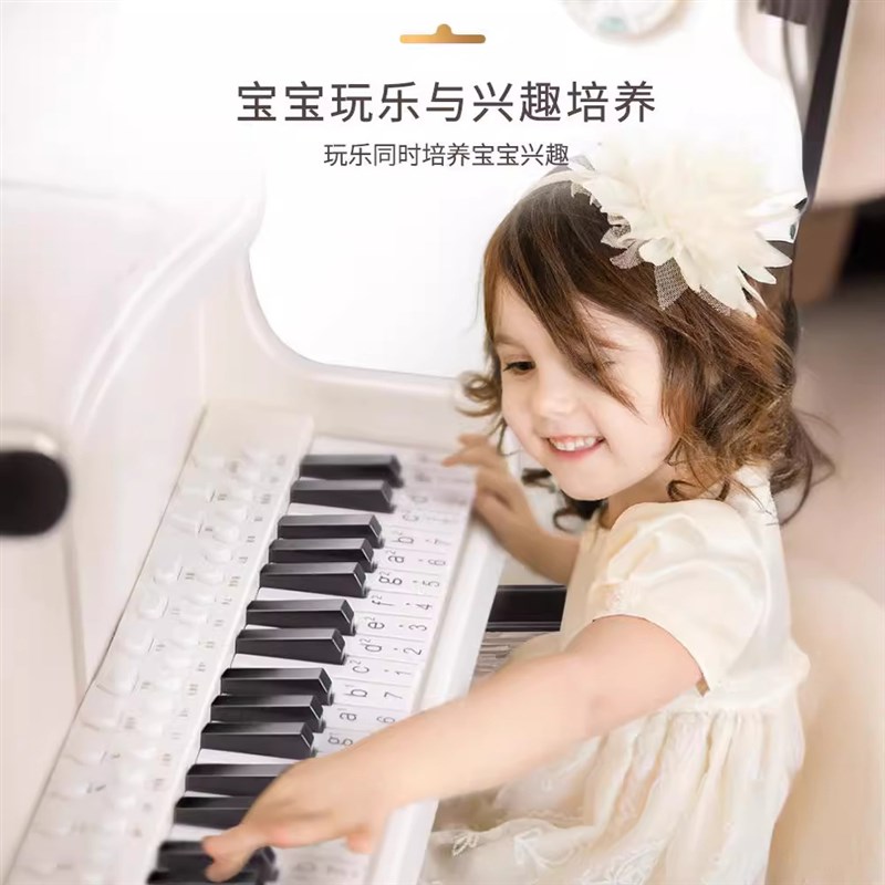 儿童音生钢琴玩乐多功能电子琴带话筒初学者练学弹琴送礼女孩具日