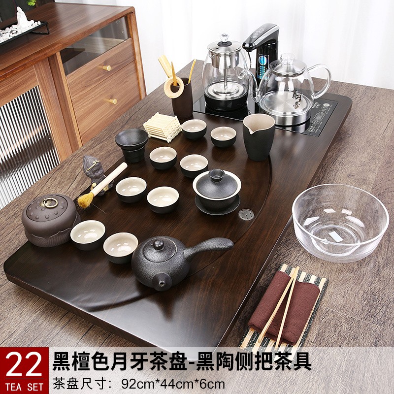 全自动玻璃煮茶壶茶盘一体功夫泡茶台蒸茶器整套茶具组合套装家用