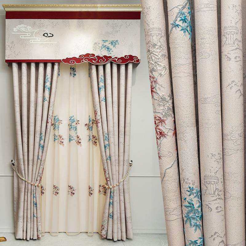 厂家直销窗帘成品客厅卧室高遮光高精密4D大浮雕窗帘拼接窗帘布
