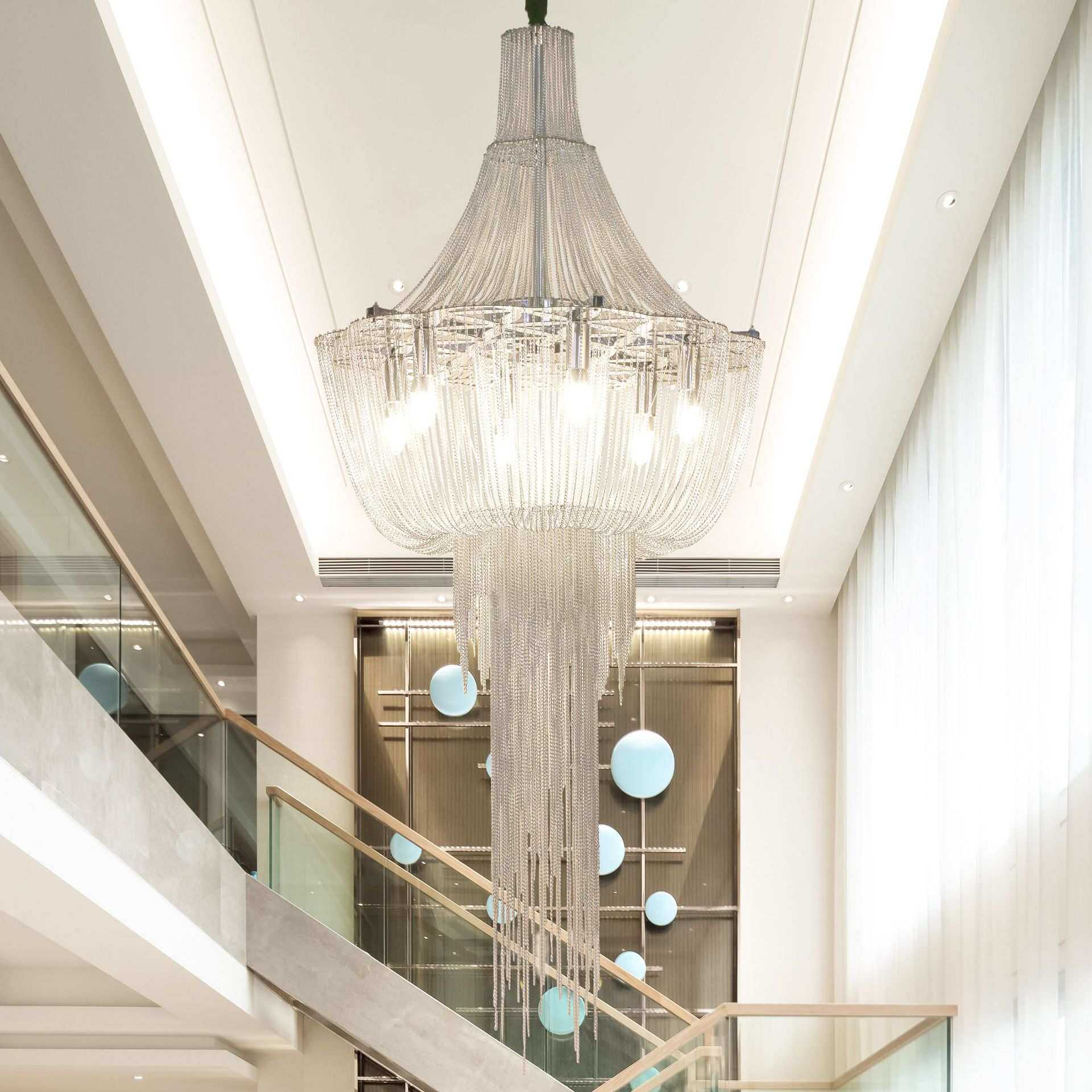 现代轻奢创意式吊灯客厅别墅大厅酒店复式楼梯吊灯设计师流苏吊灯