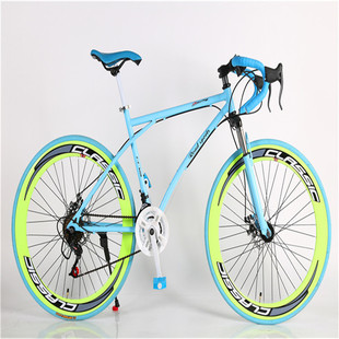 死飞变速自行车男双弯把减震复古公路赛女式 竞速跑实心胎单车