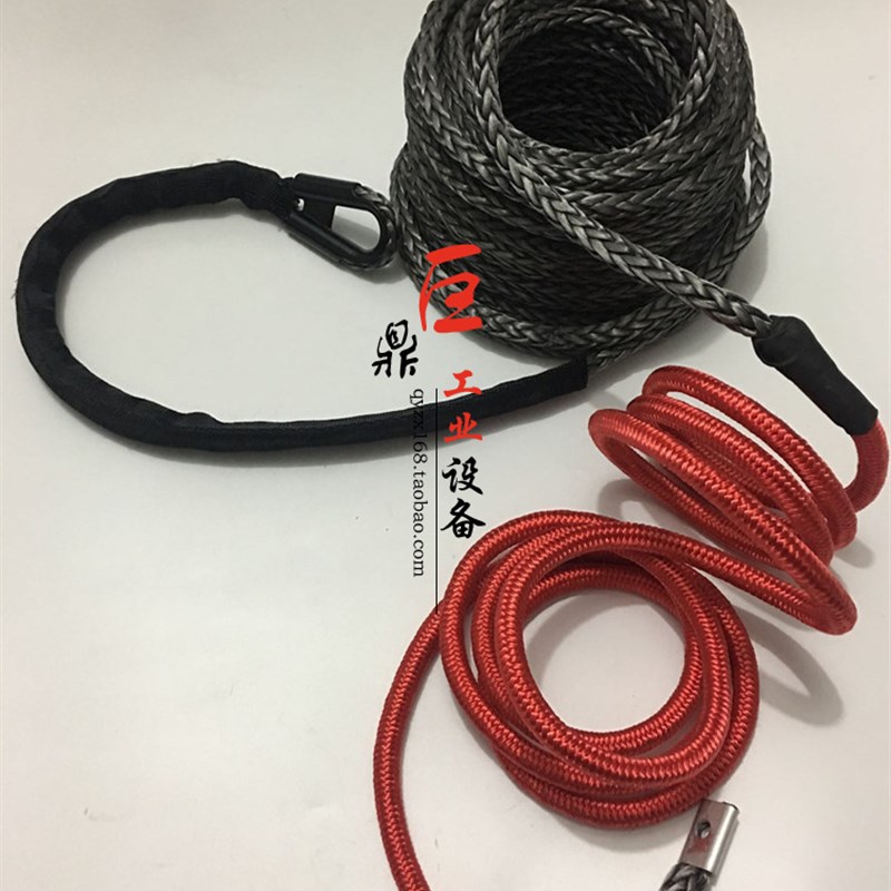 促销巨吨 电动绞盘尼龙绳10鼎纤维口超高强度软绳进绳品质