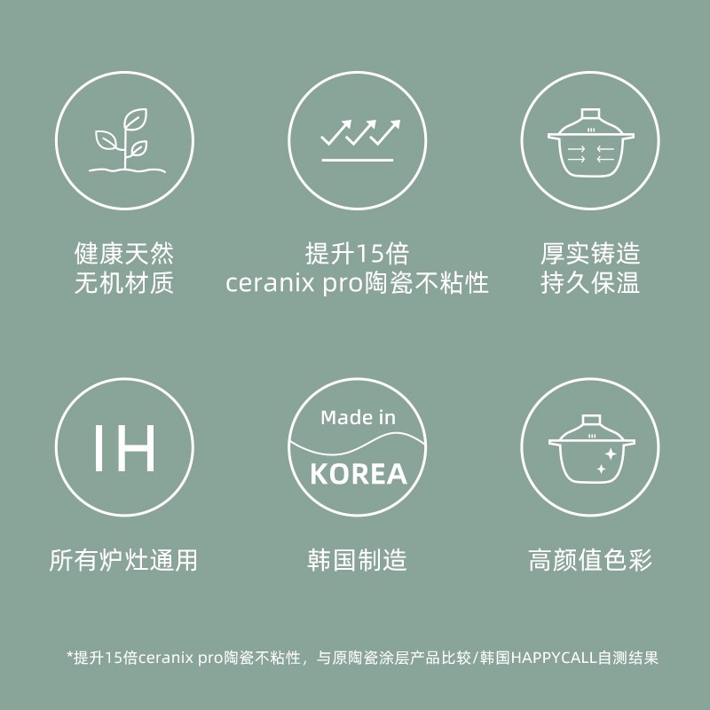 进APPY韩国H口用具家锅不粘锅辅食耐高温知音IH陶瓷煎锅汤锅