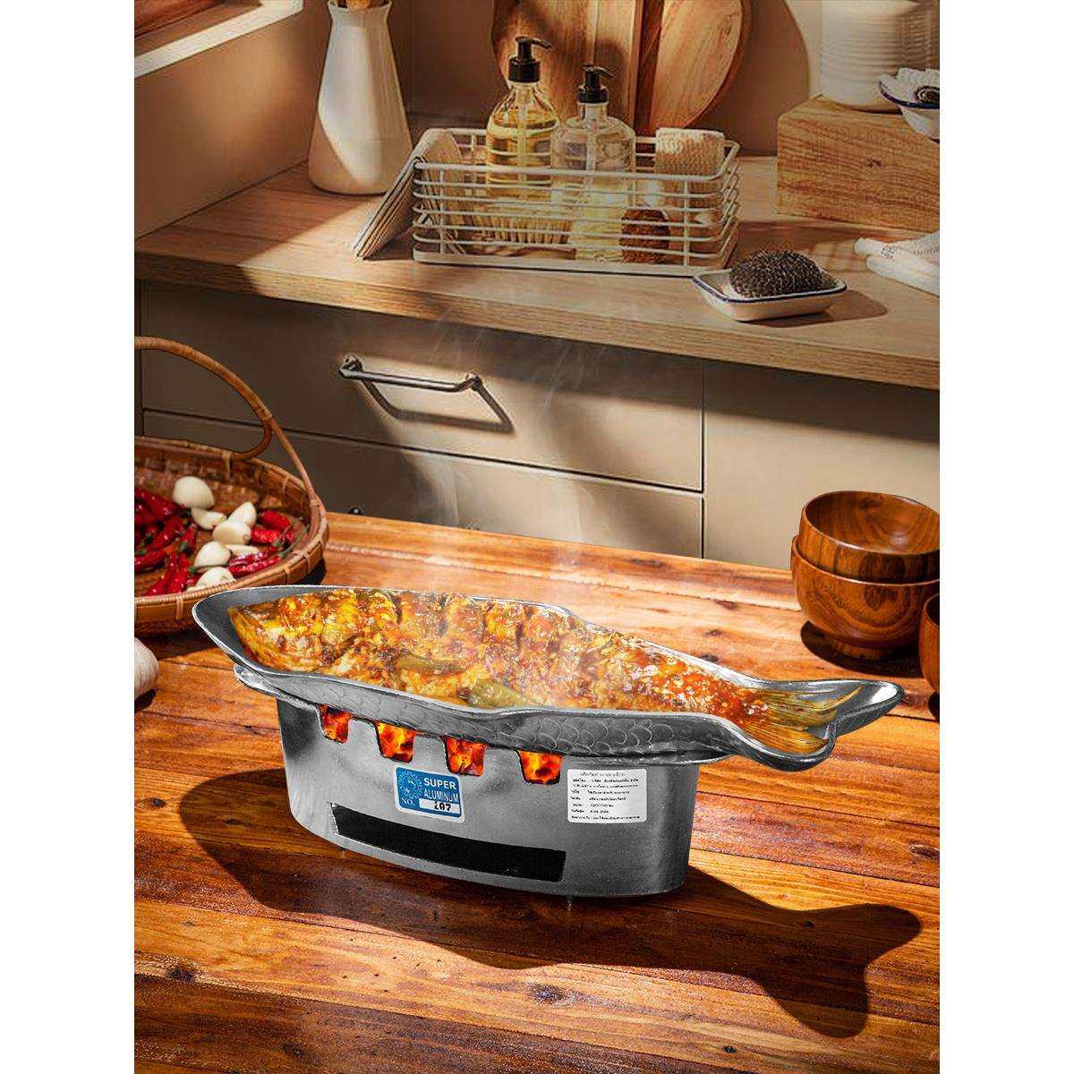 泰式餐厅特色餐厨具烤鱼盘家用烤鱼炉干锅蜡烛底部加热型餐具鱼盘,模玩/动漫/周边/娃圈三坑/桌游,模型制作工具/辅料耗材,淘宝优惠券,粉丝福利购,淘宝优惠卷