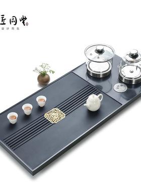 乌金石茶盘带电磁炉一体家用茶具套装茶台全自动上水烧水壶石