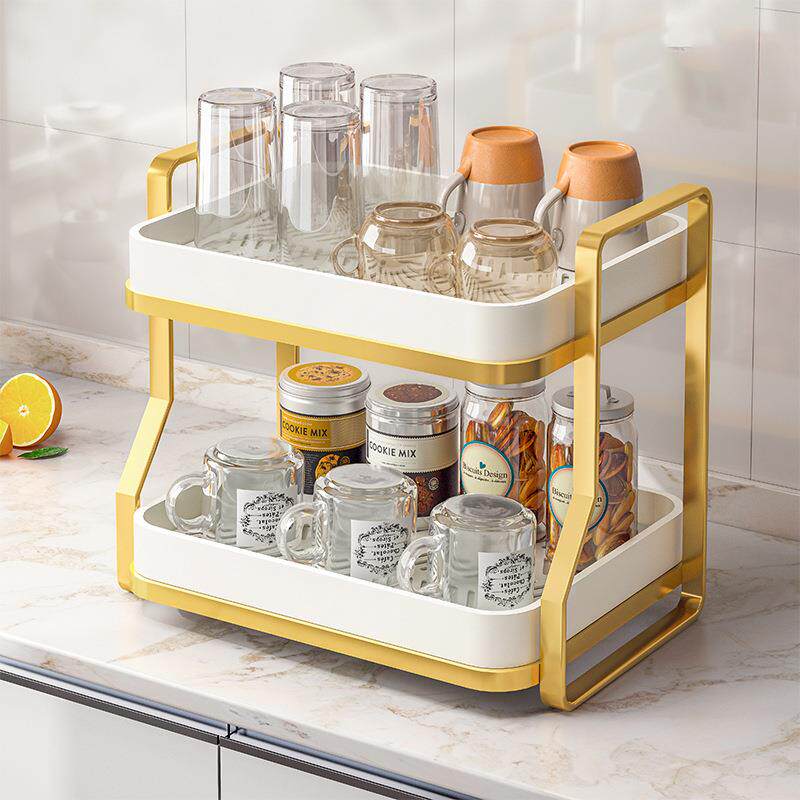 杯子置物架桌面玻璃茶水架子咖啡托盘收纳盒放杯子双层家用沥水架