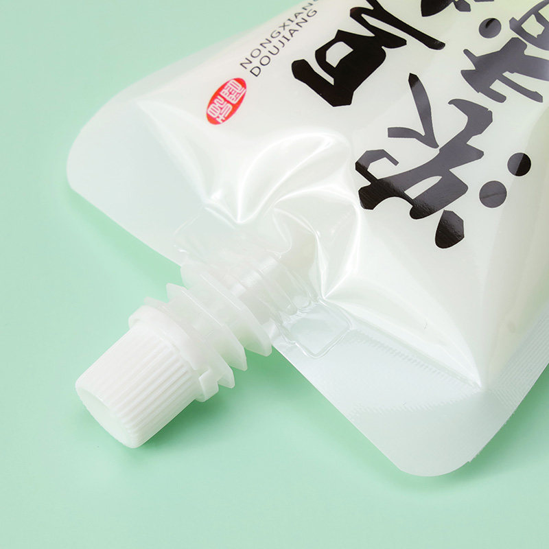现磨豆浆袋一次性密封吸嘴自立包打袋饮外自封塑料带料卖装包便携