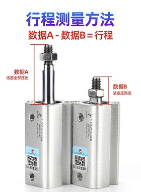 气动ACQS薄型气缸外牙CDQ2B-80/50/63*100-15-20X25*35*40X75
