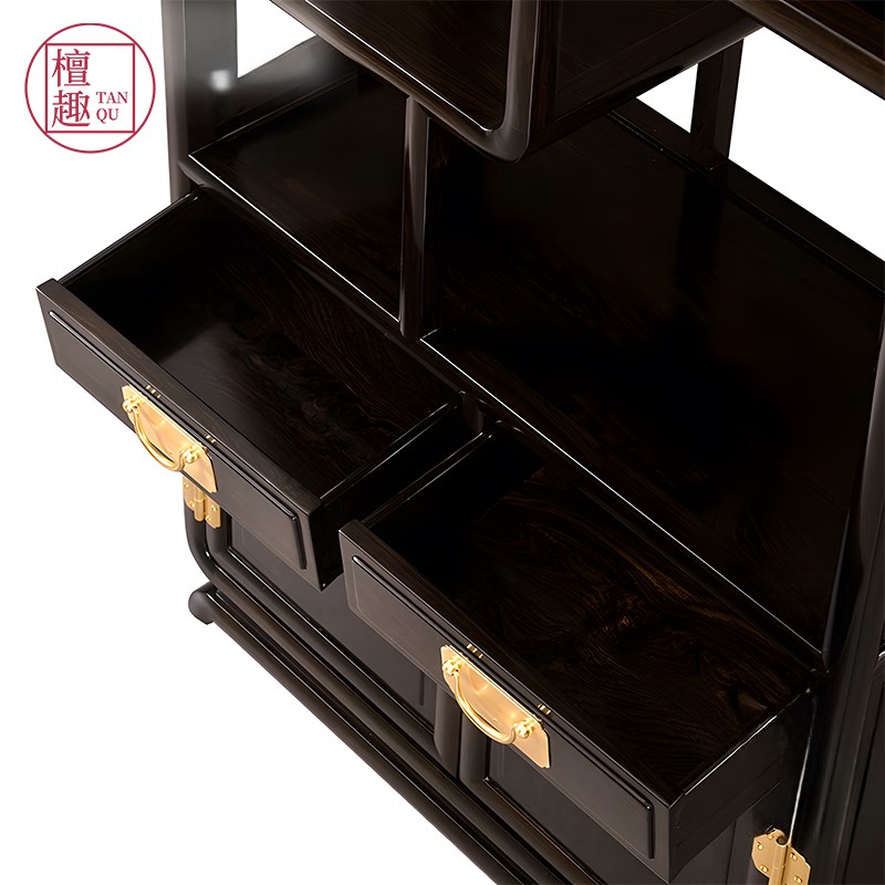 【小光餐专卖】红木中式博古架古董柜茶具柜多宝阁紫型檀边柜