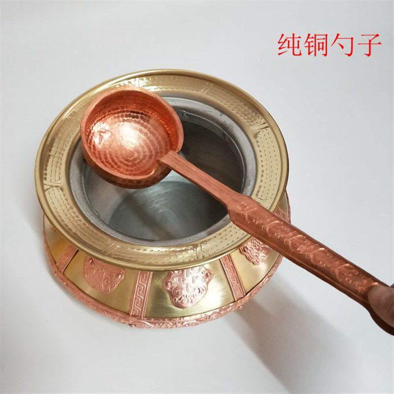 蒙古纯子手工勺子牧民勺子奶餐勺铜汤勺长柄长勺蒙茶餐具用品勺子
