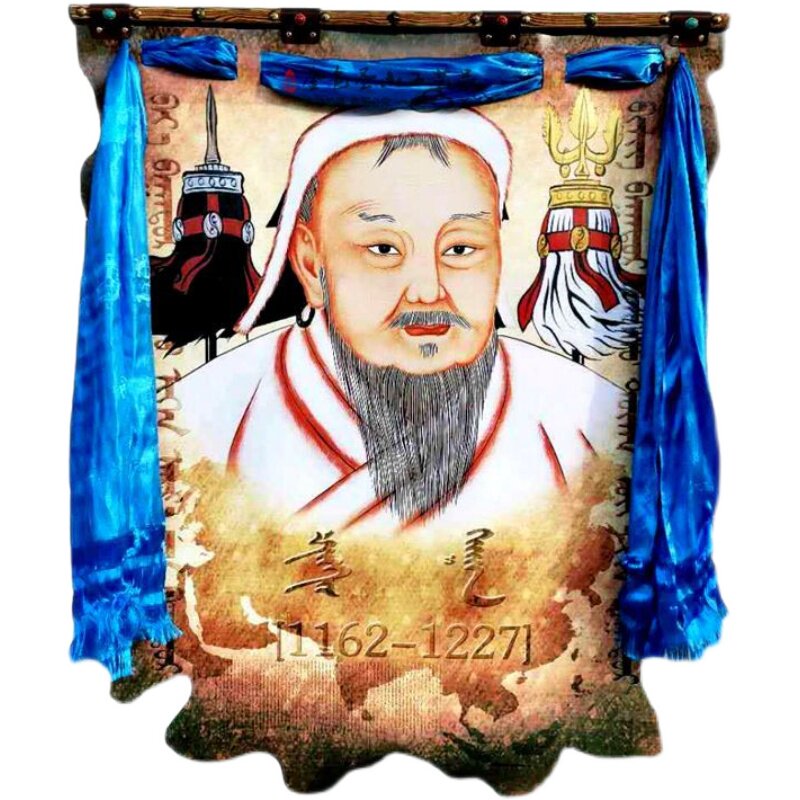 内蒙古皮画成吉思汗民族特色工艺品装饰壁画蒙古包餐厅装饰画挂画