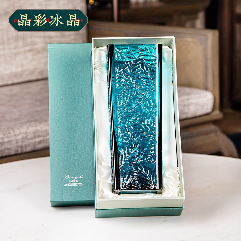 琉璃玻璃花瓶方形插花器时尚家居摆件婚庆礼品
