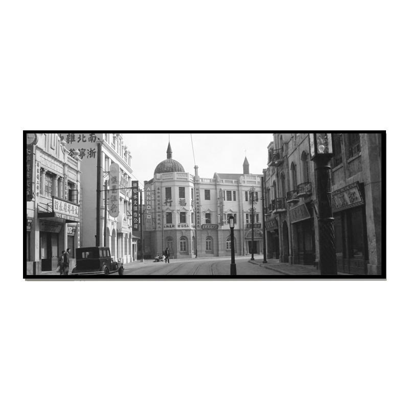黑白相照片老片墙复古怀旧装饰画中式饭店画老上海餐厅挂画壁画