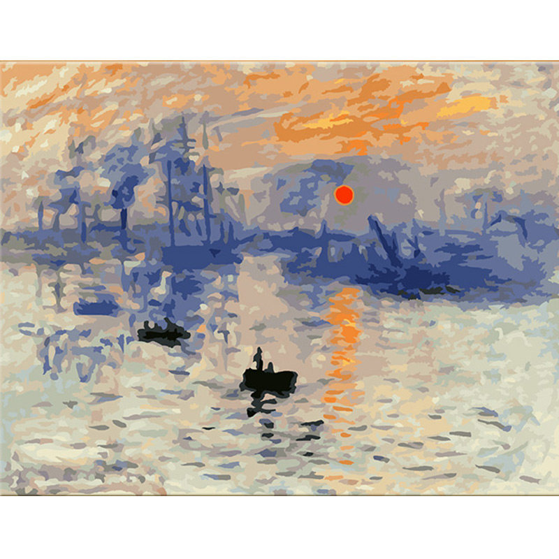 diy数字油画莫奈自名画抽象风景手工填充油彩填色画自油自画手绘