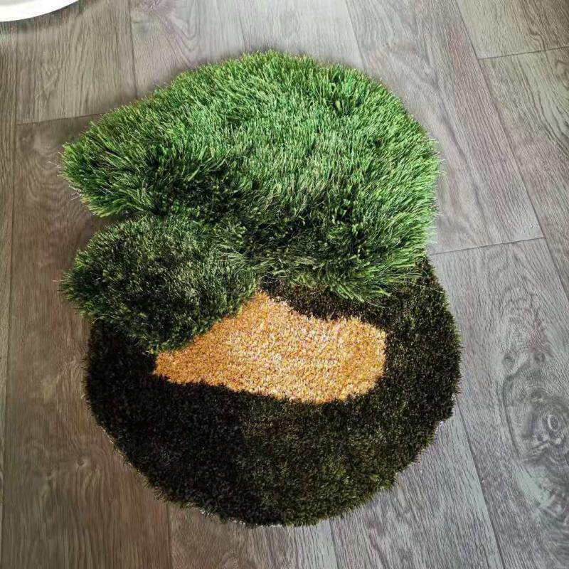 可爱草地苔藓儿童房床窗小地垫墙壁阳台飘窗色边装饰绿橱毛毛地毯