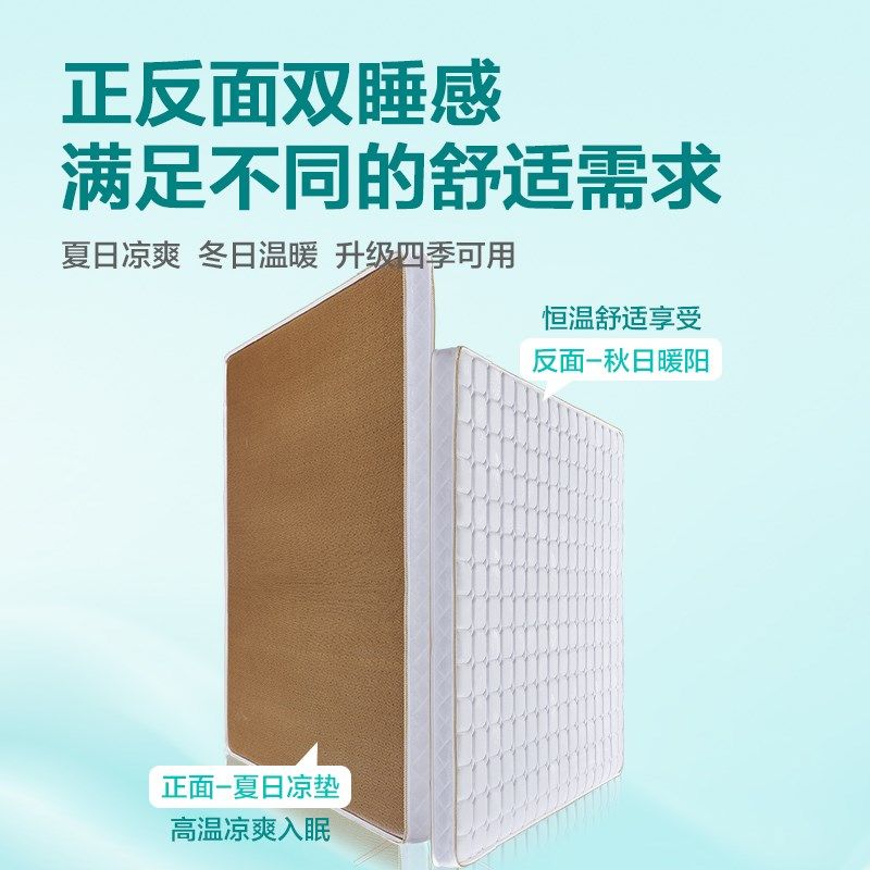 冬护两用椰叠床垫子偏硬的天然纯棕榈夏腰脊单人藤席乳胶折棕定制