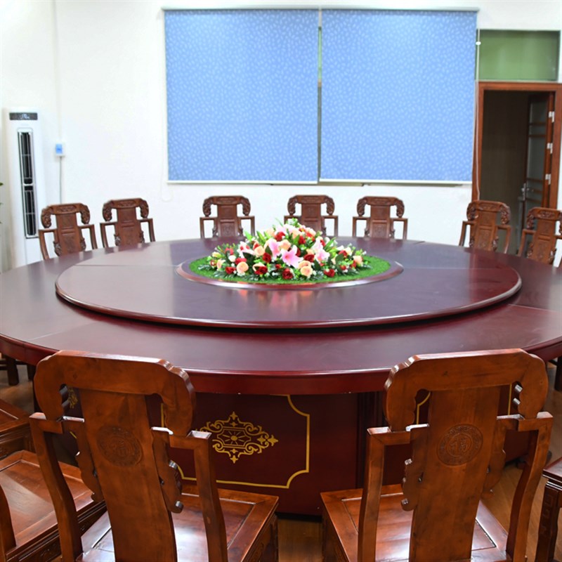 酒装圆形餐桌花大圆花中间店饰花人造草坪转盘摆花绢花仿真桌套装