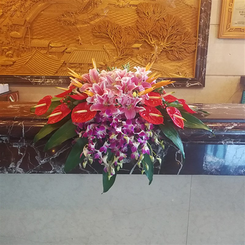 杭州讲花滨到鲜台桌花会议用花商务台花专送签江萧山演讲台鲜花