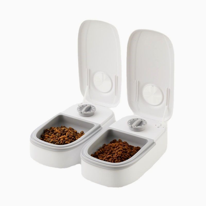 宠物碗智能定时猫咪喂食器 定量干湿粮双餐分隔家居狗狗自动喂养