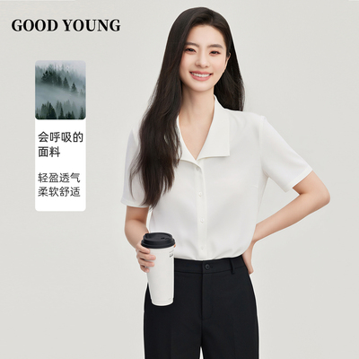 抗皱氧气短袖衬衫通勤小个子