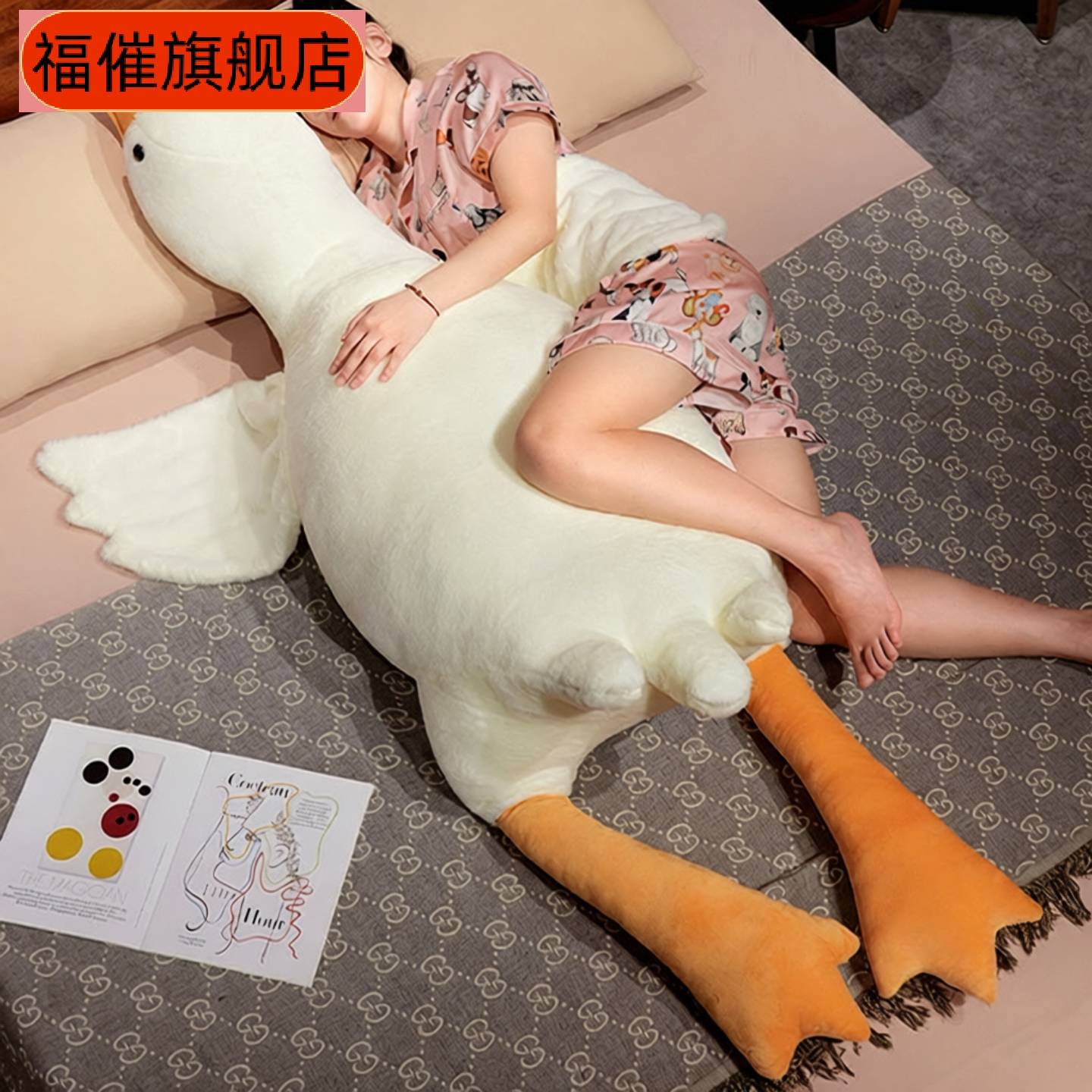 大鹅抱枕大白鹅趴睡毛绒玩具公仔