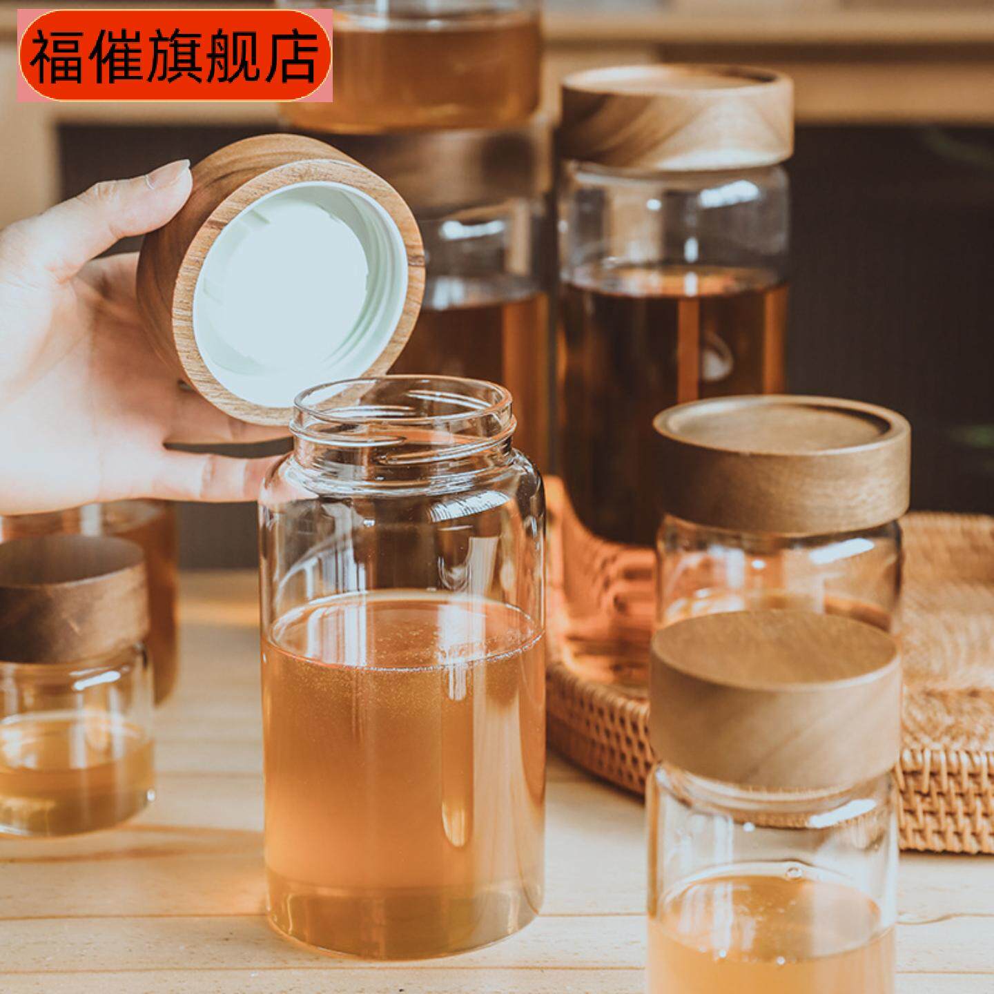 多尺寸螺纹口蜂蜜玻璃罐耐高温食品级燕窝分装瓶果酱密封罐储物罐
