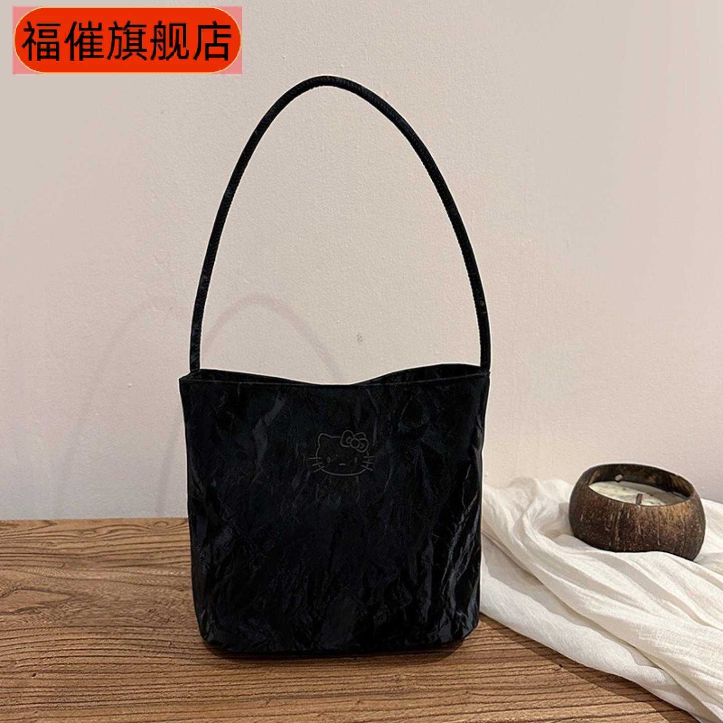 简约卡通刺绣单肩包韩国小众手提