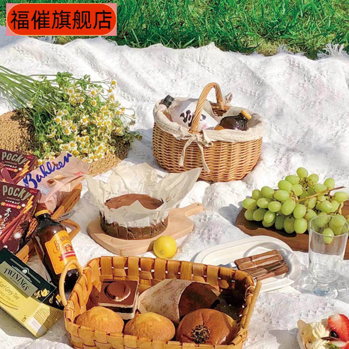 柳编藤竹草编手提菜篮子收纳筐