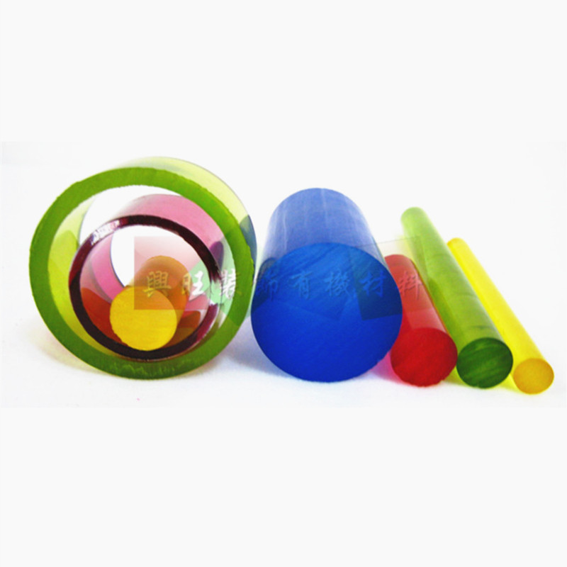 外克30mm压径力绿心彩棒有机玻璃圆柱导光发光pmma棒红黄蓝实紫粉