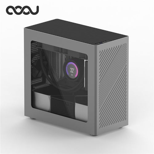 COOJ 宰相Z18侧透版 MATX铝合金一体成型外壳直插水冷ITX电脑机箱