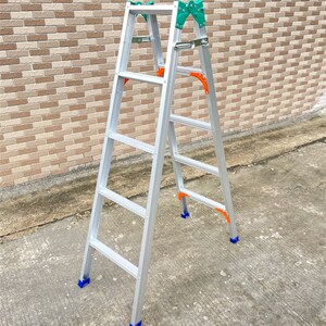 高竹梯直销折叠梯子家用铝合金人字厂家用铝梯子合金四步梯直马梯