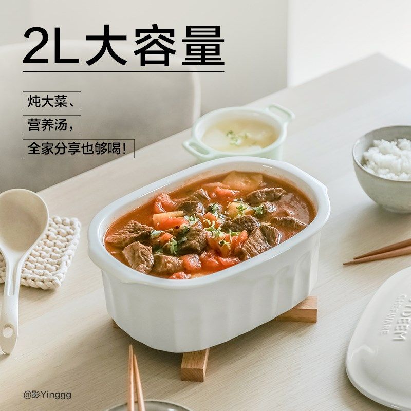 北鼎大炖盅蒸炖锅定制陶瓷家用2L大容量炖汤蒸碗鱼盘G56A原装配件