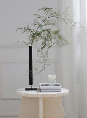 极简中古风花瓶侘寂风百搭摆件客厅玄关金属铁艺花器桌面插花