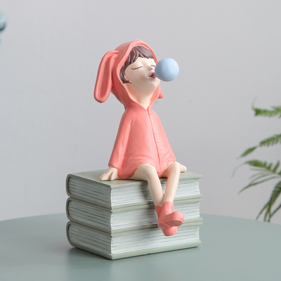 女孩摆件创意可爱儿童房间卧室书桌书柜客厅家居软装饰品现代简约