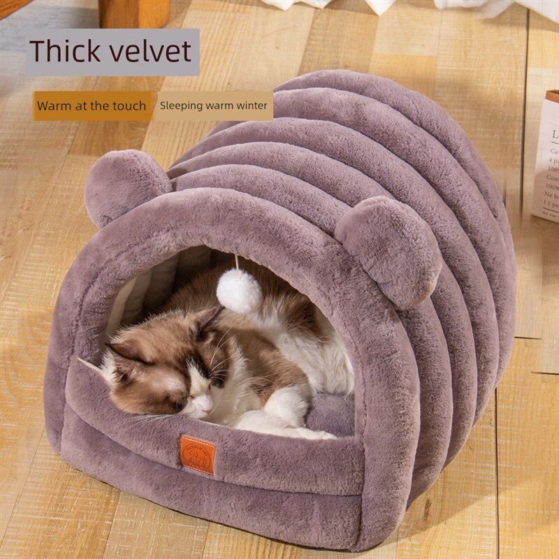 采购产品现成的四季猫窝,秋天和冬天狗和猫的房子,半封闭的宠物狗