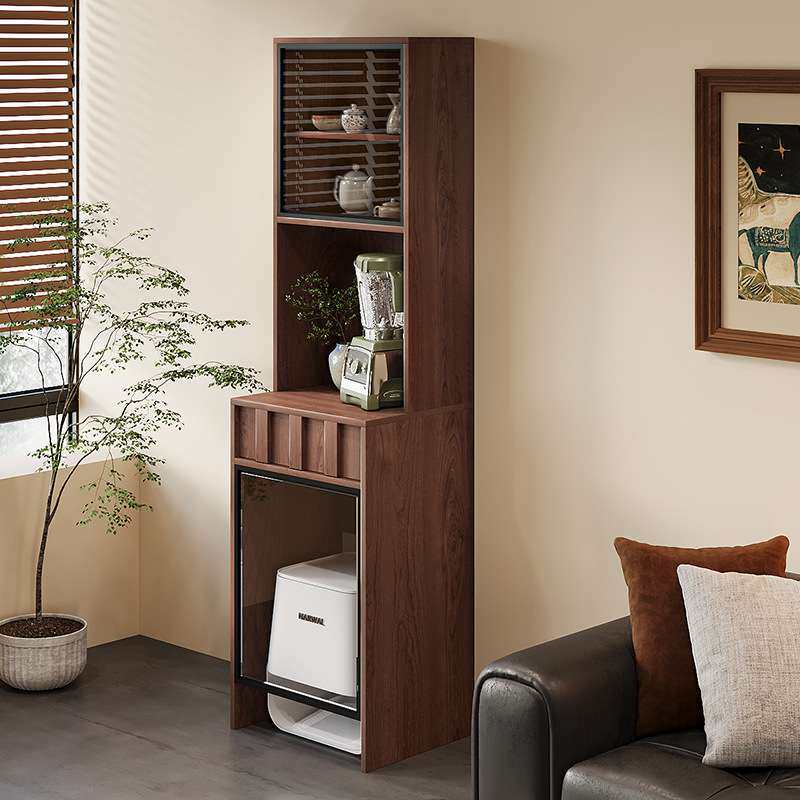 中古风实木扫地机器人收纳柜置物架基站柜扫地机器人上方置物架子