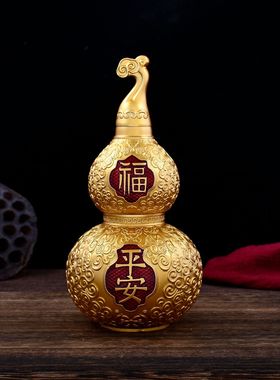 铜葫芦摆件工艺品风水装饰礼品开业礼品招财福禄客厅玄关家居镇宅