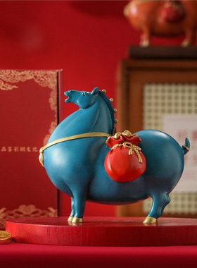 2026马年装饰铜摆件马上有钱生日礼物家居装饰品玄关招财乔迁礼品
