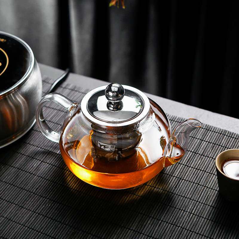雅风玻璃茶壶耐高温加厚沏泡煮茶壶小单壶手工透明茶具套装可加热